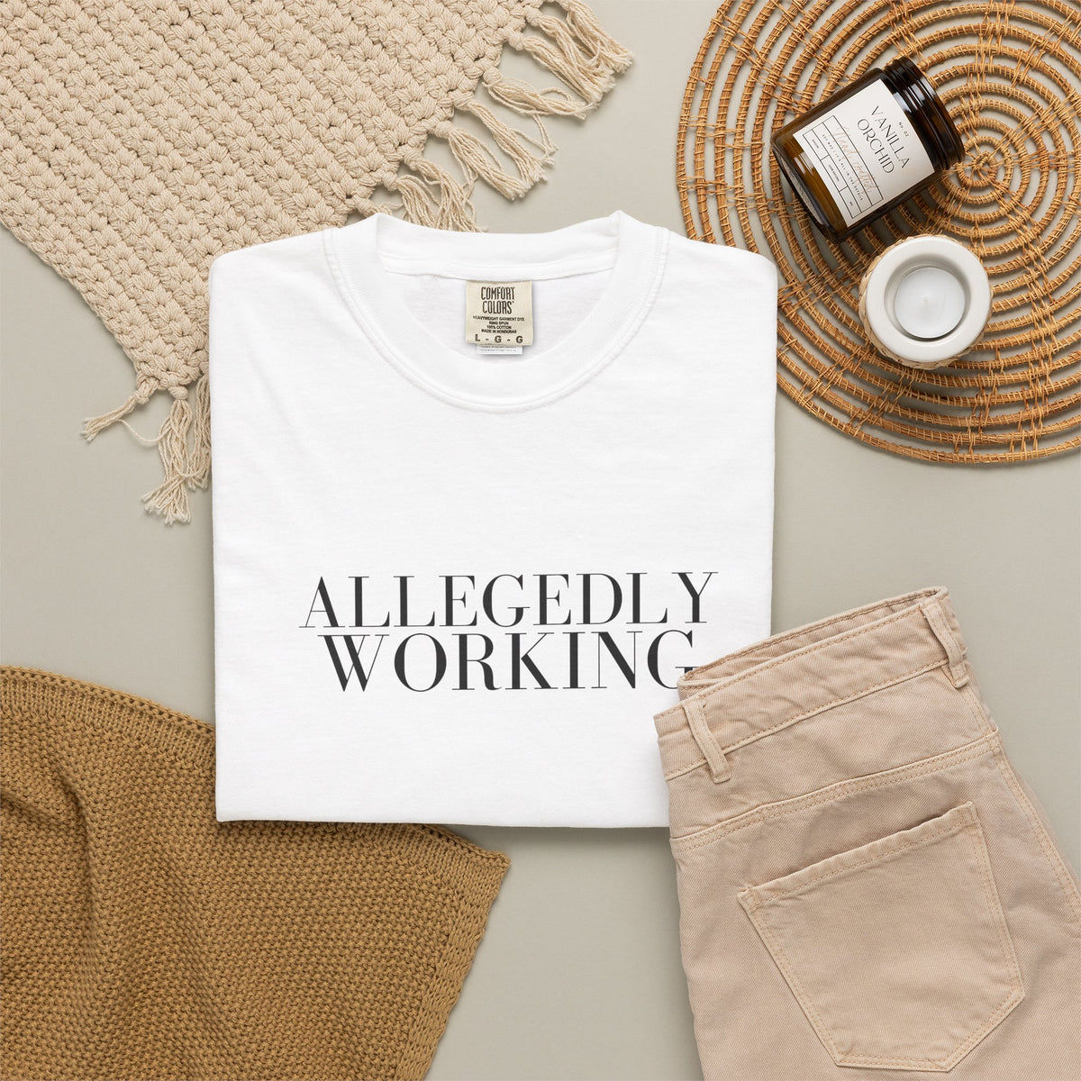 Allegedly Working: The Original Tee (Black Print)