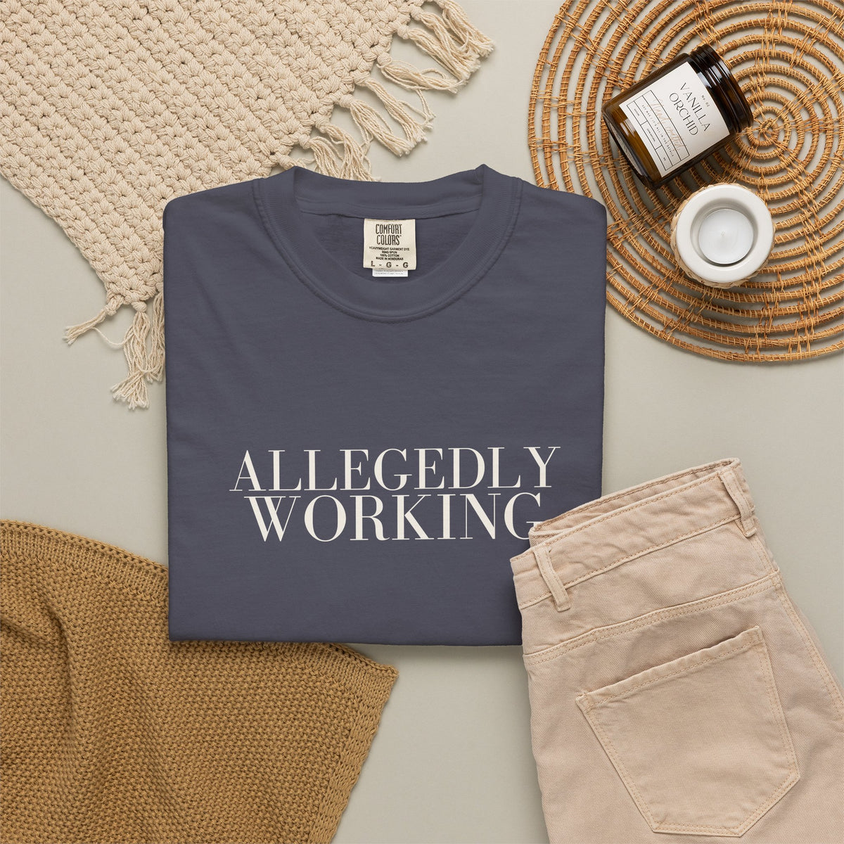 Allegedly Working: The Original Tee (White Print)