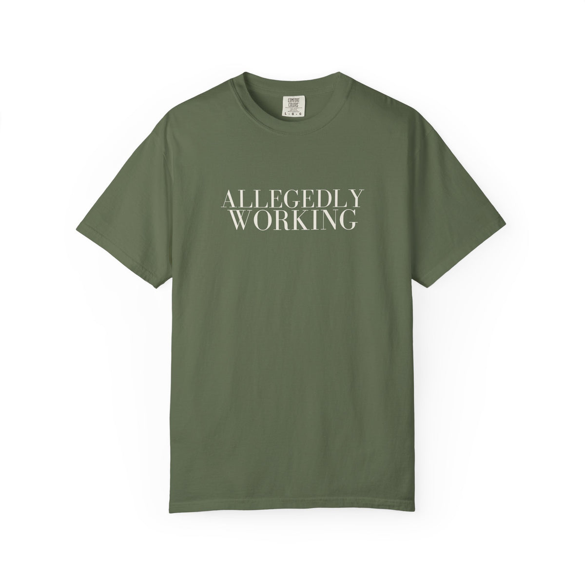 Allegedly Working: The Original Tee (White Print)