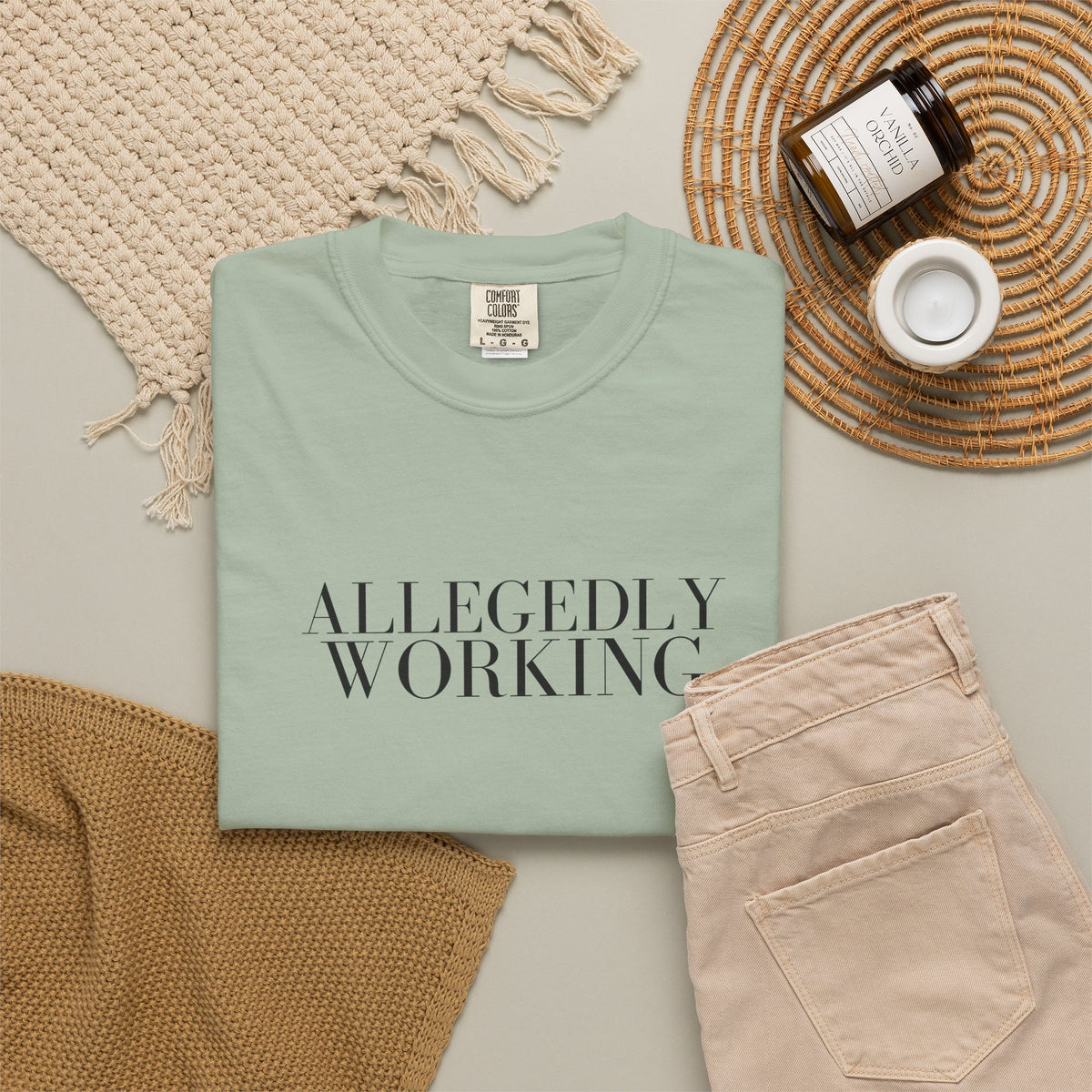 Allegedly Working: The Original Tee (Black Print)