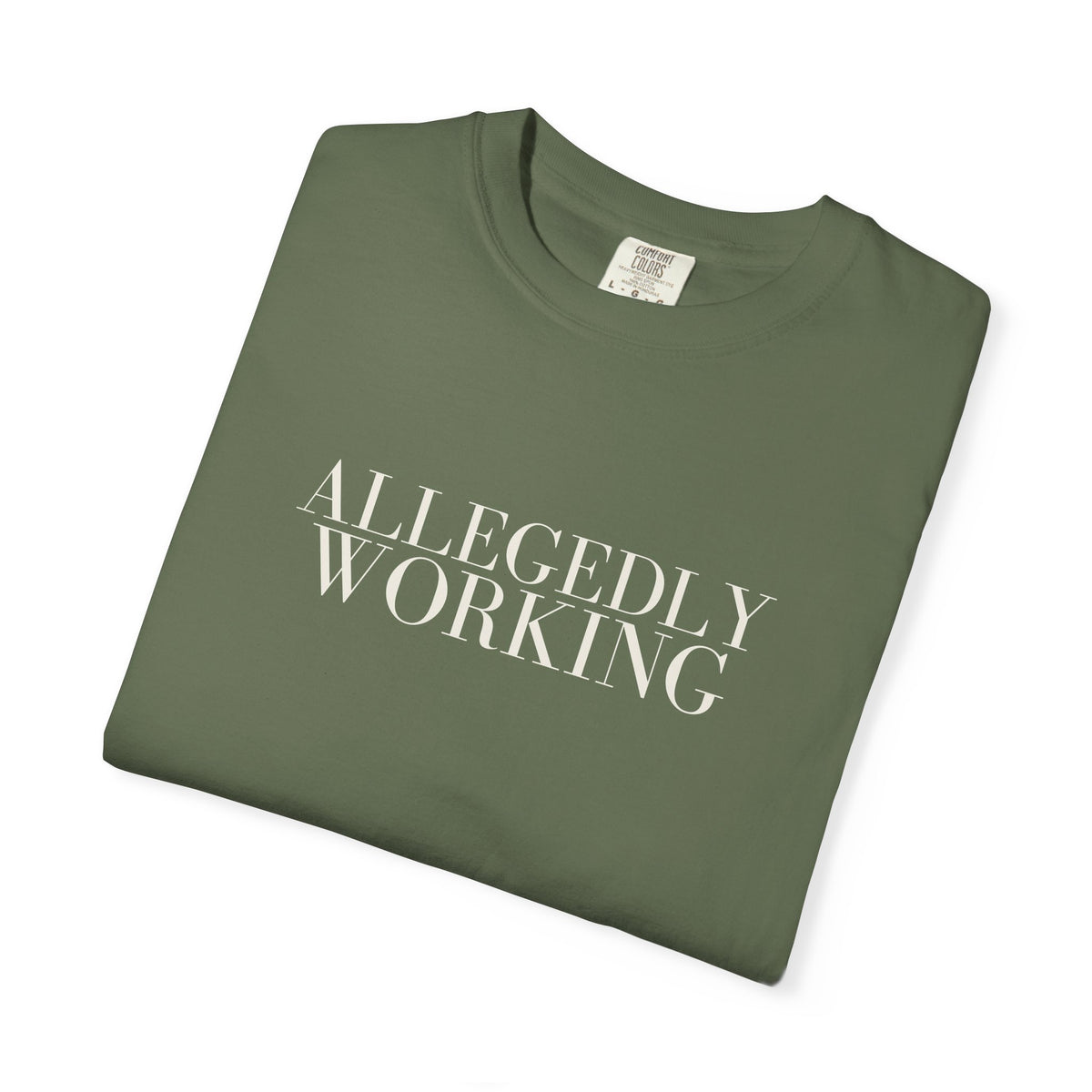 Allegedly Working: The Original Tee (White Print)